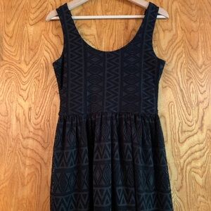Love Reign Black Geometric Mini Dress